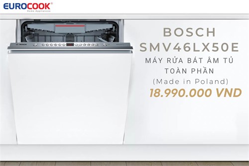 Máy rửa bát âm tủ toàn phần Bosch SMV46LX50E - Series 4