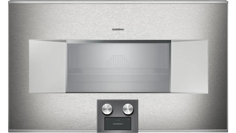 Lò nướng kèm hấp âm tủ Gaggenau BS485112 400 series -Thép không gỉ- 50L - Bản lề cửa bên trái