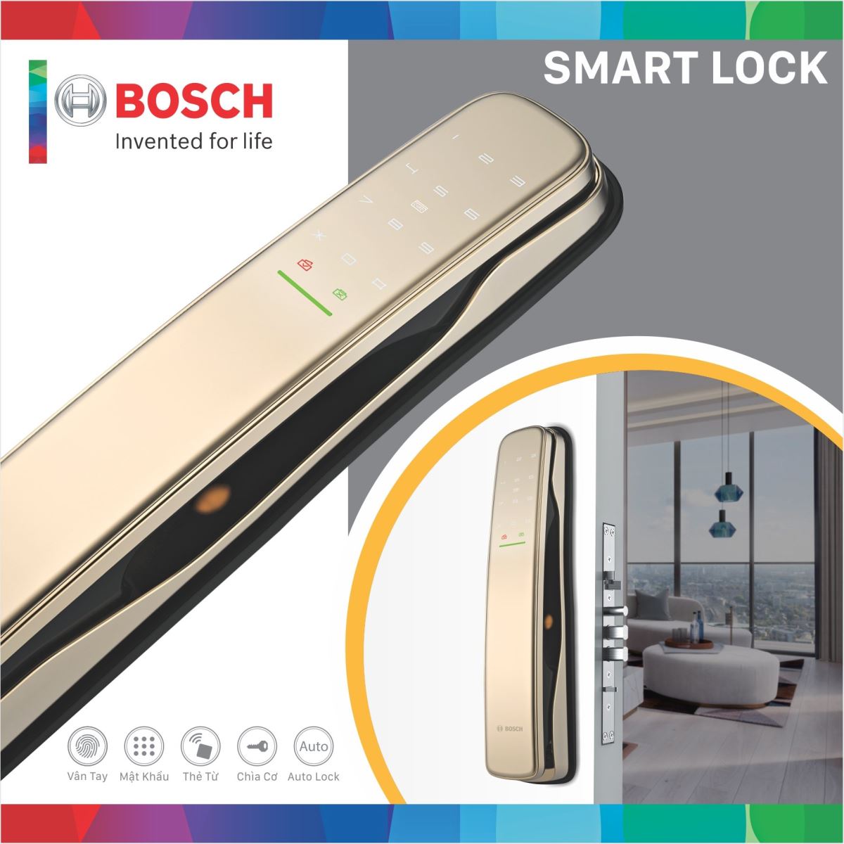 Khóa điện tử Bosch EL800AK- Màu đồng-1